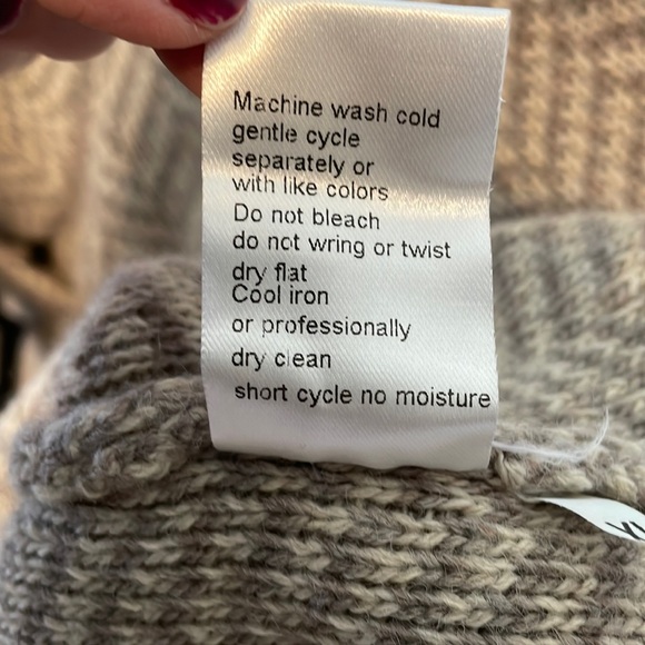 Gio & Gio Olivia Sweater Coat Womens XL Long Line Cardigan Wool Blend Taupe NEW - Picture 17 of 17